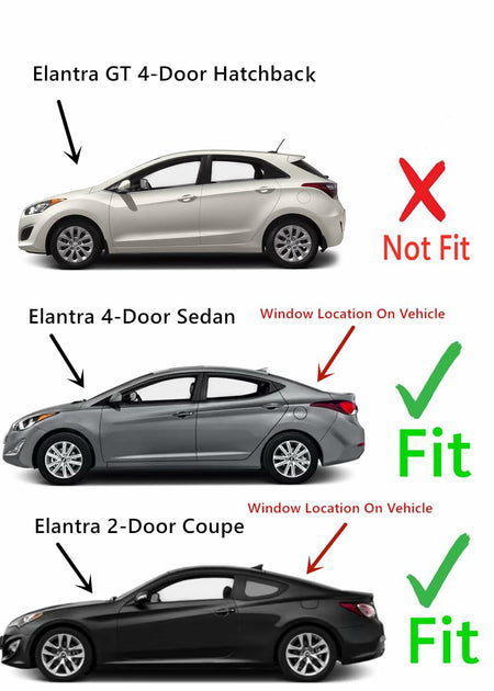 Heated Back Window Back Glass Compatible with Hyundai Elantra 4 Door Sedan/2 Door Coupe 2011-2016 Models