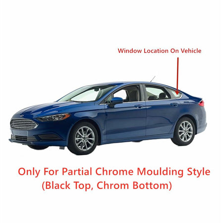 Chrome Moulding Driver Left Side Quarter Window Quarter Glass Compatible with Ford Fusion 2013-2019 Fusion Hybrid/Energi 2013-2020 Models