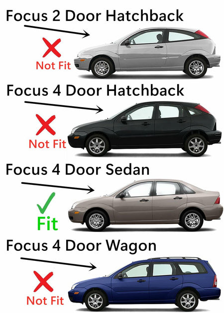 Driver Left Side Quarter Glass Window Compatible with Ford Focus 4 Door Sedan 2000-2007 Models