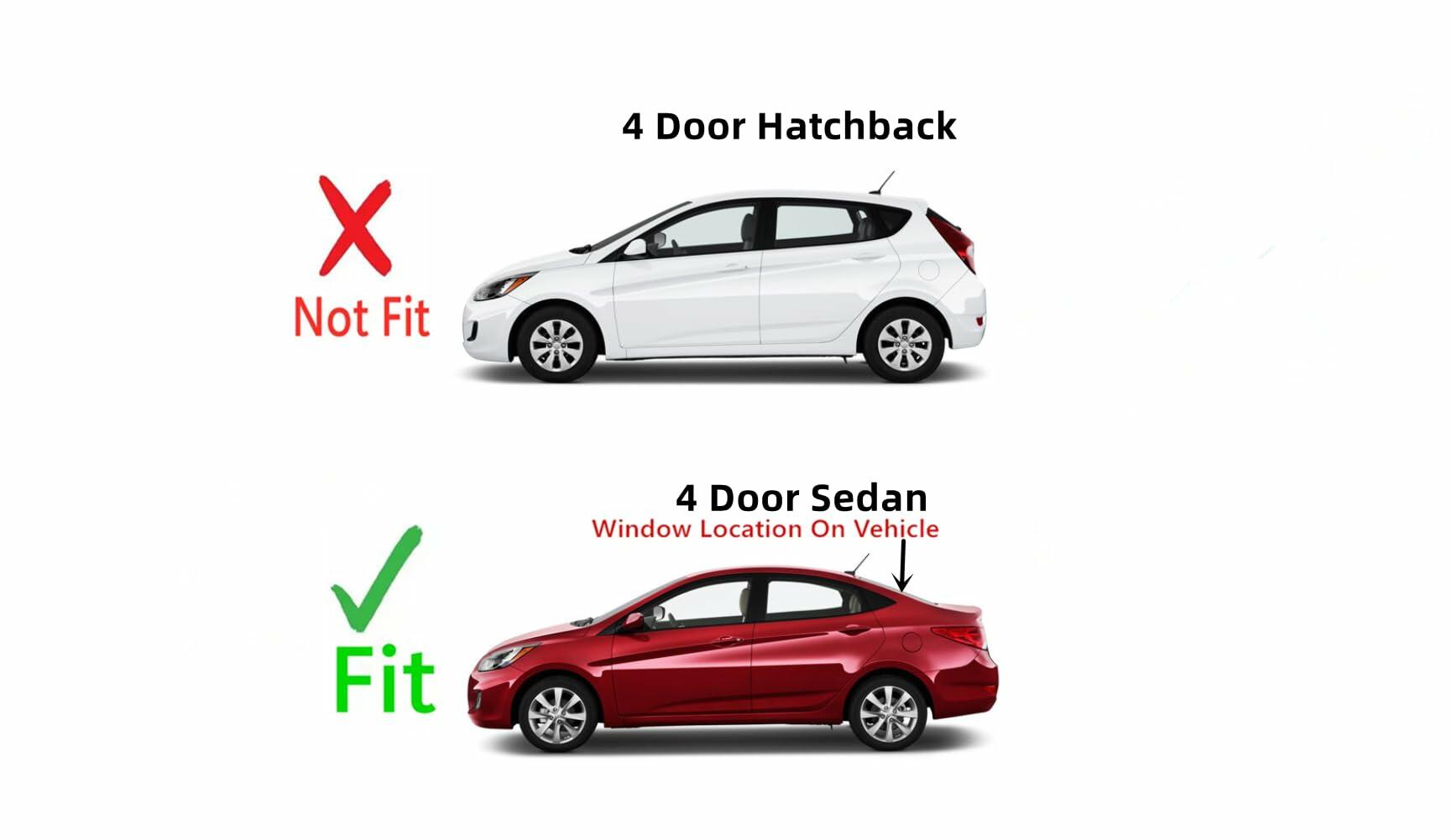 Heated Back Window Back Glass Compatible with Hyundai Accent 4-Door Sedan 2012-2017 Models
