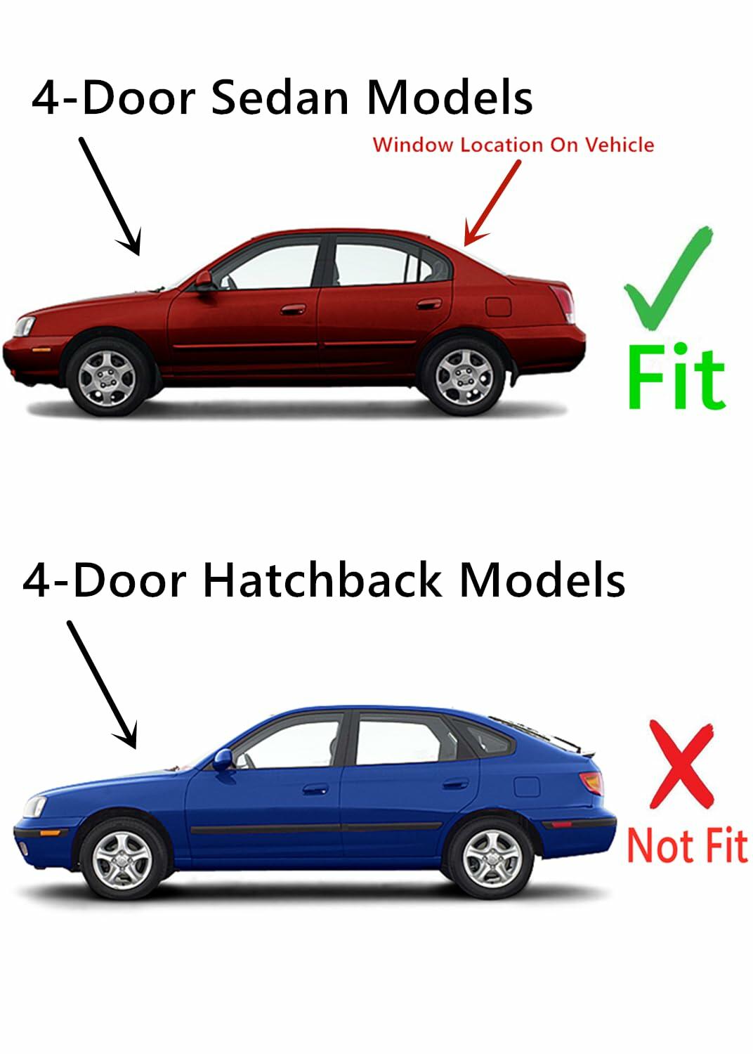 Heated Back Window Back Glass Compatible with Hyundai Elantra 4 Door Sedan 2001-2006 Models