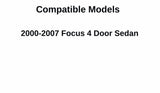 Driver Left Side Quarter Glass Window Compatible with Ford Focus 4 Door Sedan 2000-2007 Models
