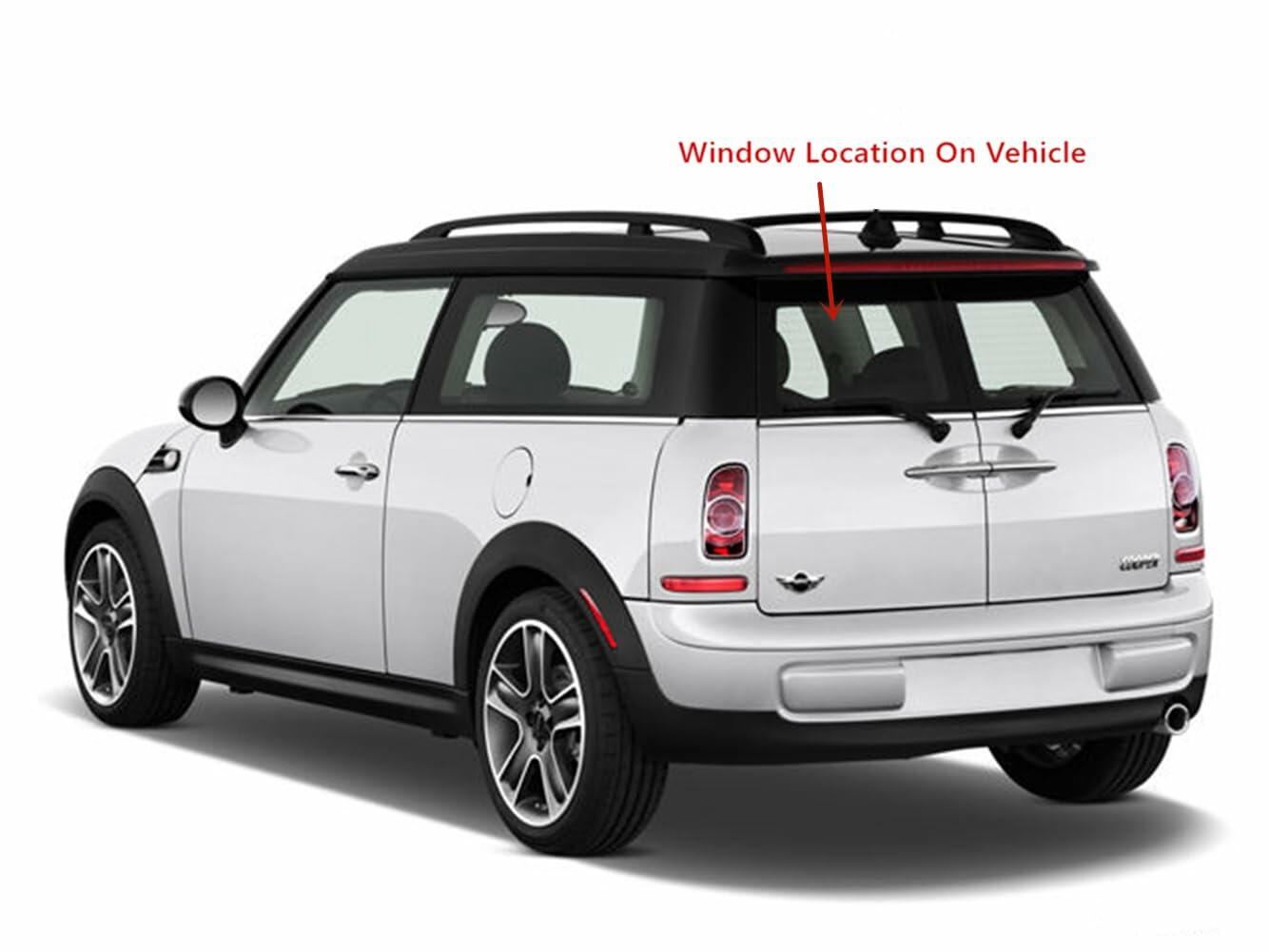 Back Window Back Glass Driver Left Side Compatible with Mini Cooper Clubman 2 Door Hatchback 2008-2014 Models