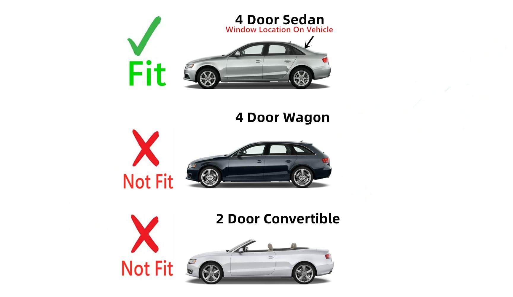 Heated Back Window Back Glass Compatible with Audi A4/ S4/ RS4 4 Door Sedan 2009-2016 Models