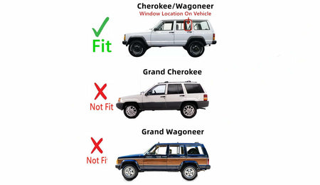 Driver Left Side Rear Vent Window Vent Glass Compatible with Jeep Cherokee 1984-2001 / Wagoneer 1984-1990 4-Door Models