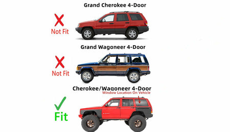 Stationary Driver Left Side Quarter Window Quarter Glass Compatible with Jeep Cherokee/Jeep Wagoneer 1984-2001 Models