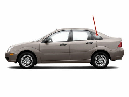Driver Left Side Quarter Glass Window Compatible with Ford Focus 4 Door Sedan 2000-2007 Models