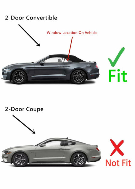 OE Driver Left Side Quarter Window Quarter Glass Compatible with Ford Mustang 2 Door Convertible 2015-2023 Models