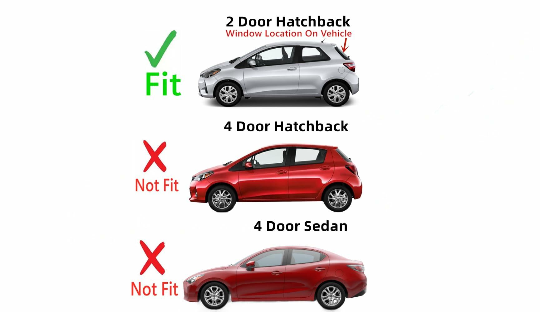 Heated Back Window Back Glass Compatible with Toyota Yaris 2 Door Hatchback 2018-2019 Models