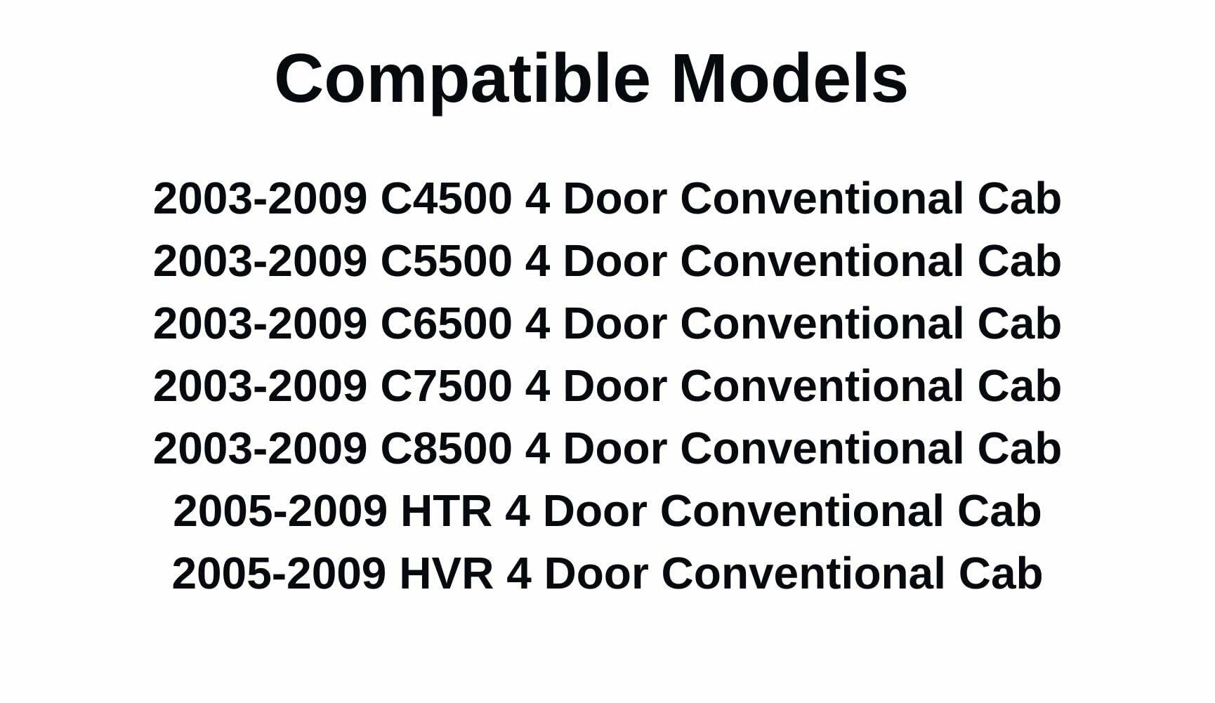 Fit Both Passenger Right / Driver Left Side Rear Door Window Door Glass Compatible With Chevrolet Kodiak 2003-2009/GMC Topkick 2003-2009/Isuzu HTR HVR 2005-2009 4-Door Models
