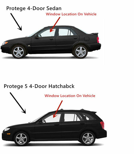 Driver Left Front Door Window Door Glass Compatible with Mazda Protege / Protege5 1999-2003 Models