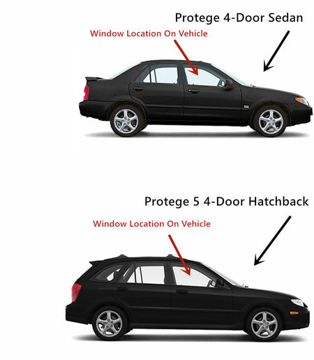 Passenger Right Front Door Window Door Glass Compatible with Mazda Protege / Protege5 1999-2003 Models