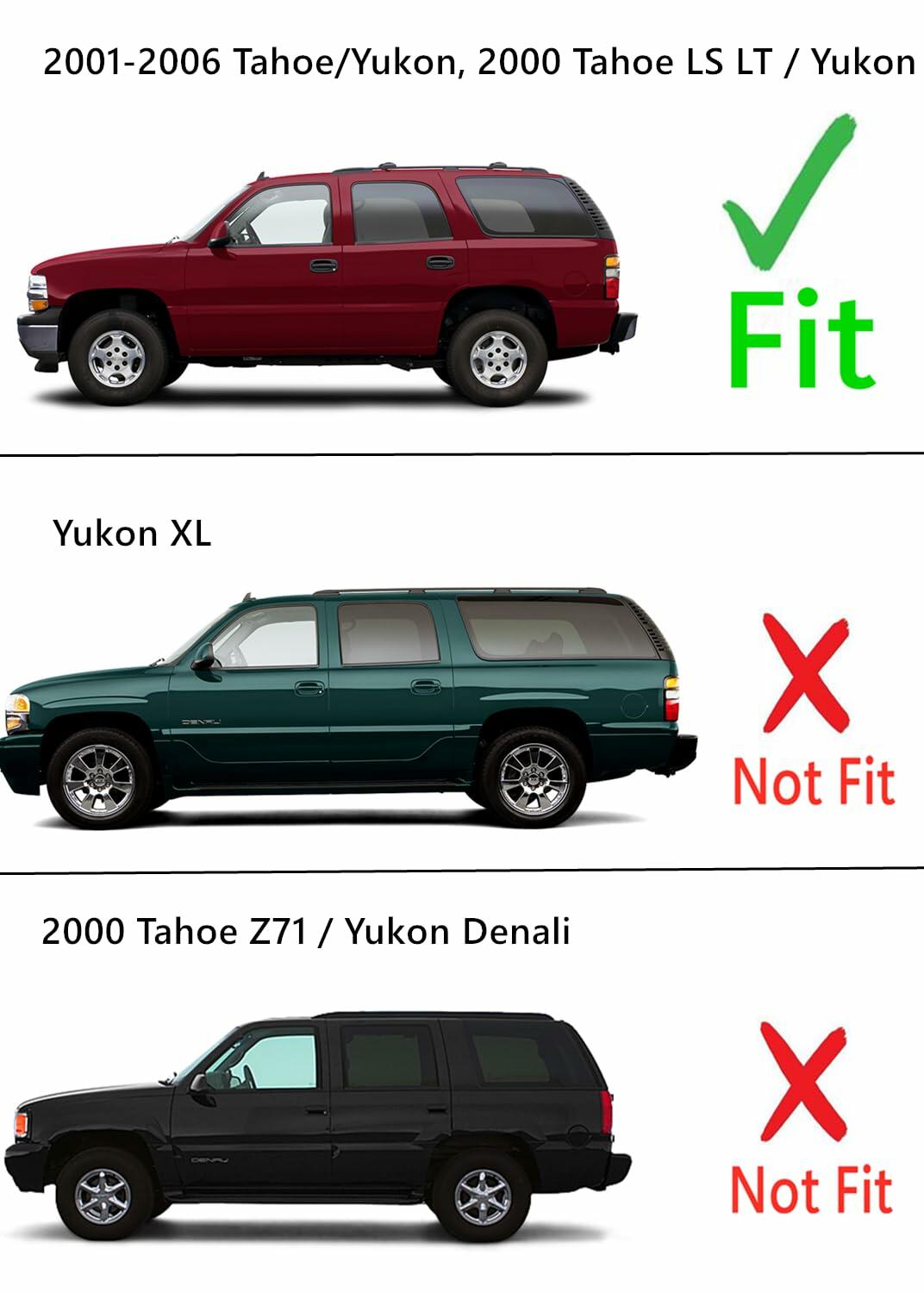Driver Left Side Rear Quarter Window Quarter Glass Compatible with GMC Yukon/Chevrolet Tahoe 2000-2006 Models (Not For 2000 Yukon Denali / Tahoe Z71)