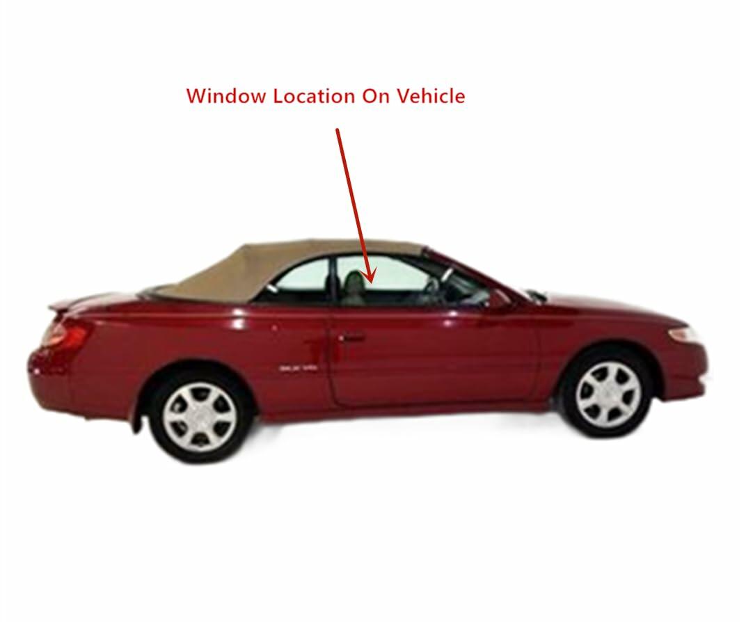 Passenger Right Side Door Window Door Glass Compatible with Toyota Solara 1999-2003 Models