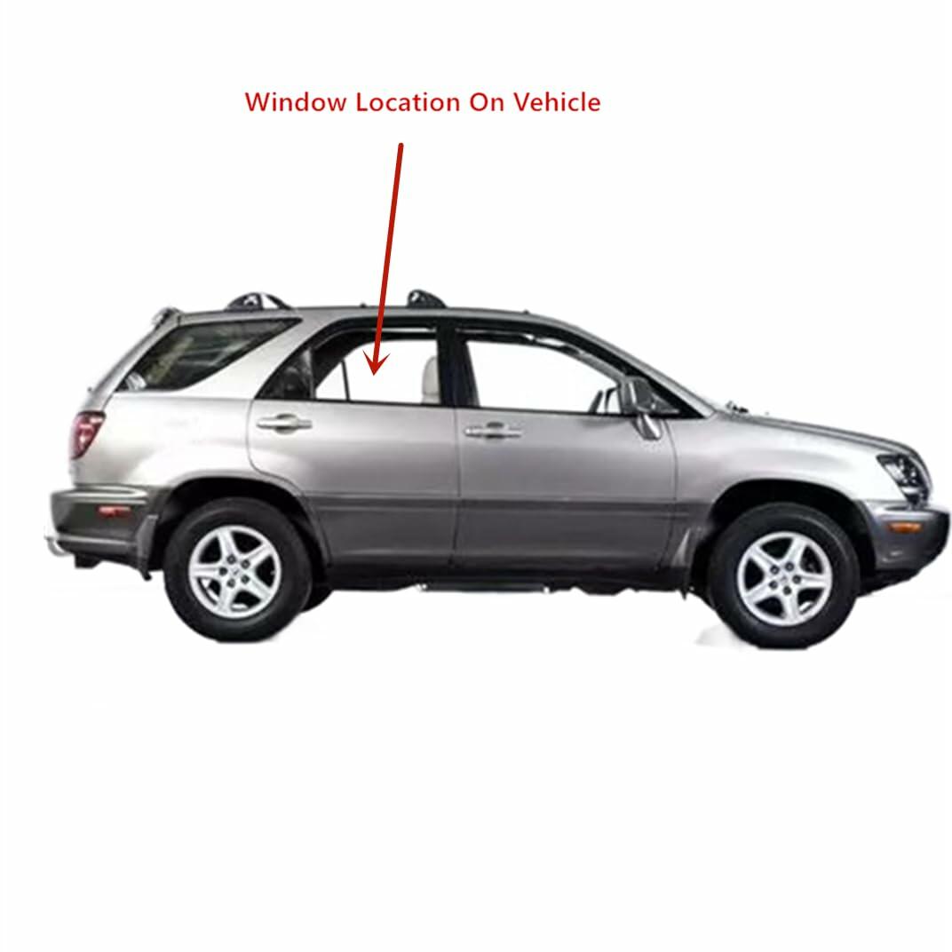 Passenger Right Side Rear Door Window Door Glass Compatible with Lexus RX300 1999-2003 Models