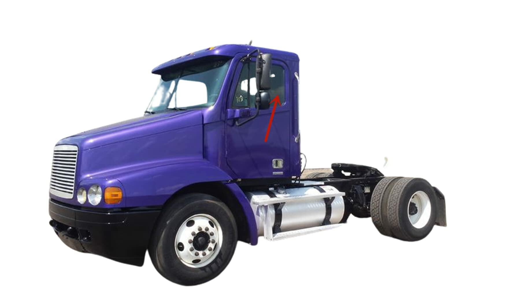 Flat Tempered Front Door Window Door Glass Compatible with Freightliner FL106 / FL112 / FL50 / FL60 / FL70 / FL80 / FLC112 / Hard Hat 1985-2004 Models