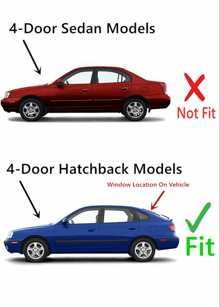 Heated Back Window Back Glass Compatible with Hyundai Elantra 4 Door Hatchback 2001-2006 Models
