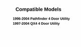 Passenger Right Side Rear Door Window Door Glass Compatible with Nissan Pathfinder/Infiniti QX4 1996-2004 Models (Not For Pathfinder Armada)