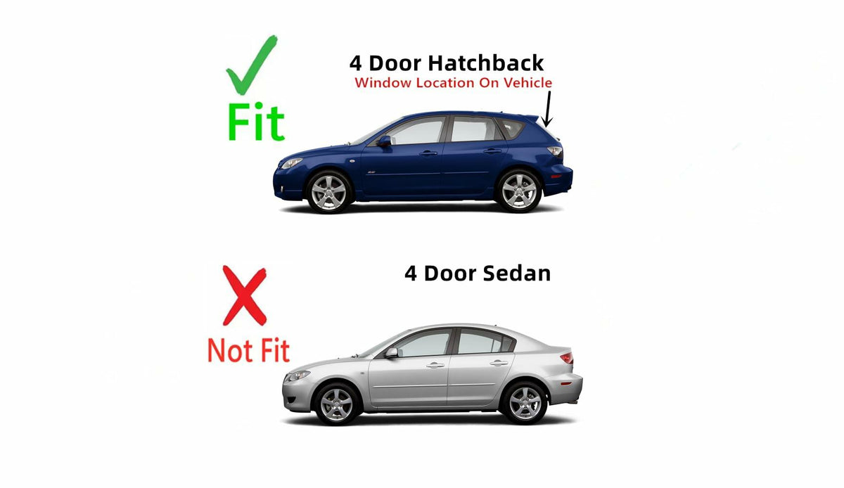 Heated Back Window Back Glass Compatible with Mazda 3 4 Door Hatchback 2004-2009 Models