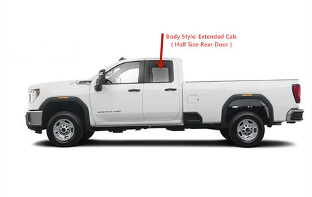 Driver Left Side Rear Door Window Door Glass Compatible with Chevrolet Silverado 2500/3500 2020-2026 GMC Sierra 2500/3500 2020-2026 4-Door Extended Cab Pickup (Half Size Rear Door) Models