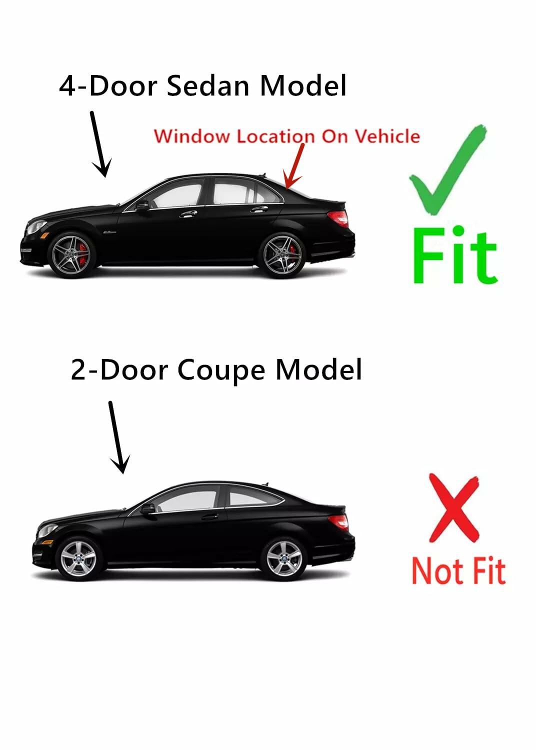 Heated Back Window Back Glass Compatible with Mercedes Benz C250 C300 C350 C63AMG 4 Door Sedan 2012-2014 Models