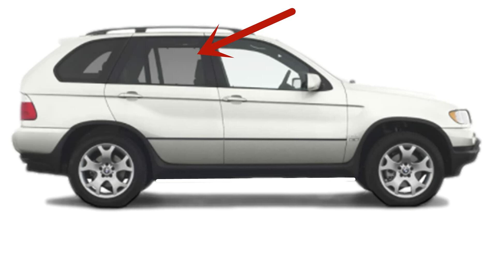 Passenger Right Side Rear Door Window Door Glass Compatible with BMW X5 2000-2006 Models