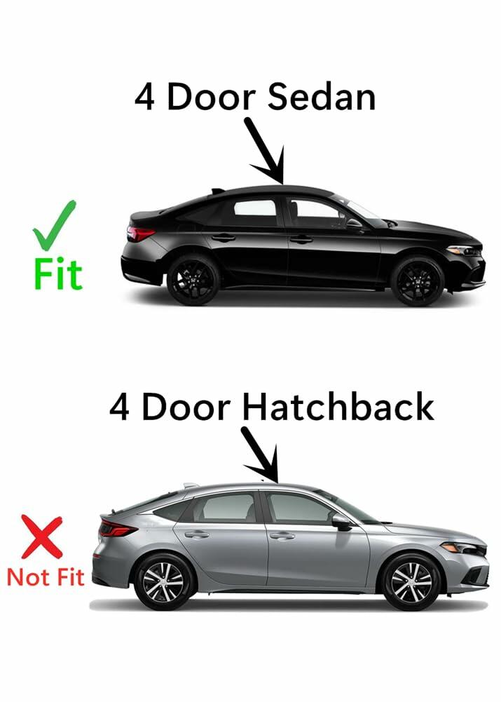 Heated Back Window Back Glass Compatible with 2022-2026 Honda Civic 4 Door Sedan