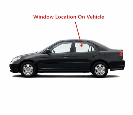 Driver Left Side Rear Door Window Door Glass Compatible with Honda Civic 4 Door Sedan 2001-2005 Models