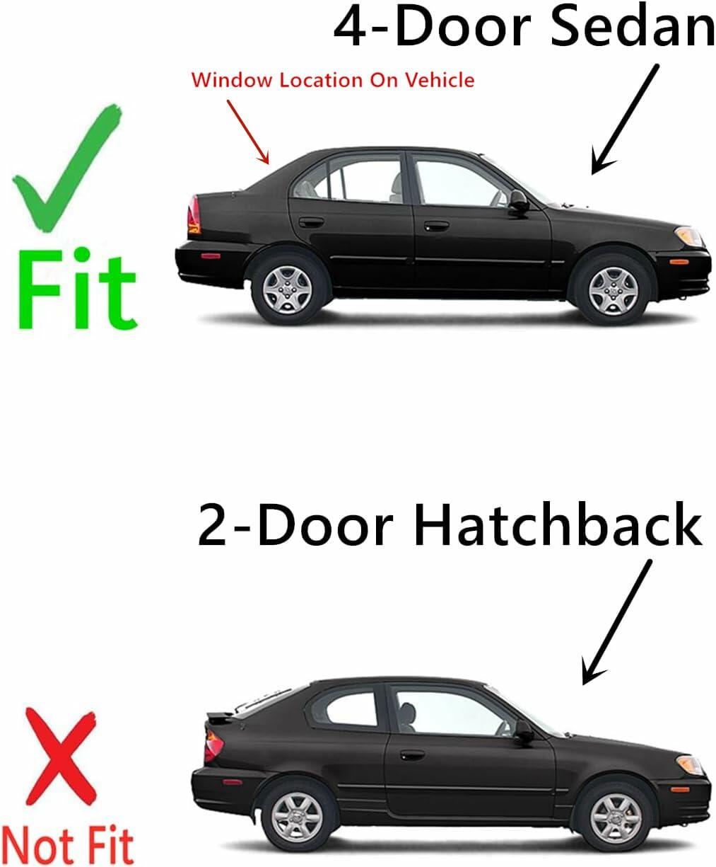 Heated Back Window Back Glass Compatible with Hyundai Accent / Dodge Verna 4-Door Sedan 2003-2005 Models