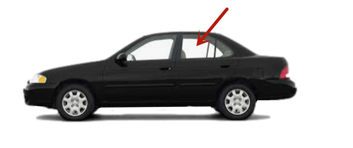 Driver Left Side Rear Door Window Door Glass Compatible with Nissan Sentra 4 Door Sedan 2000-2006 Models