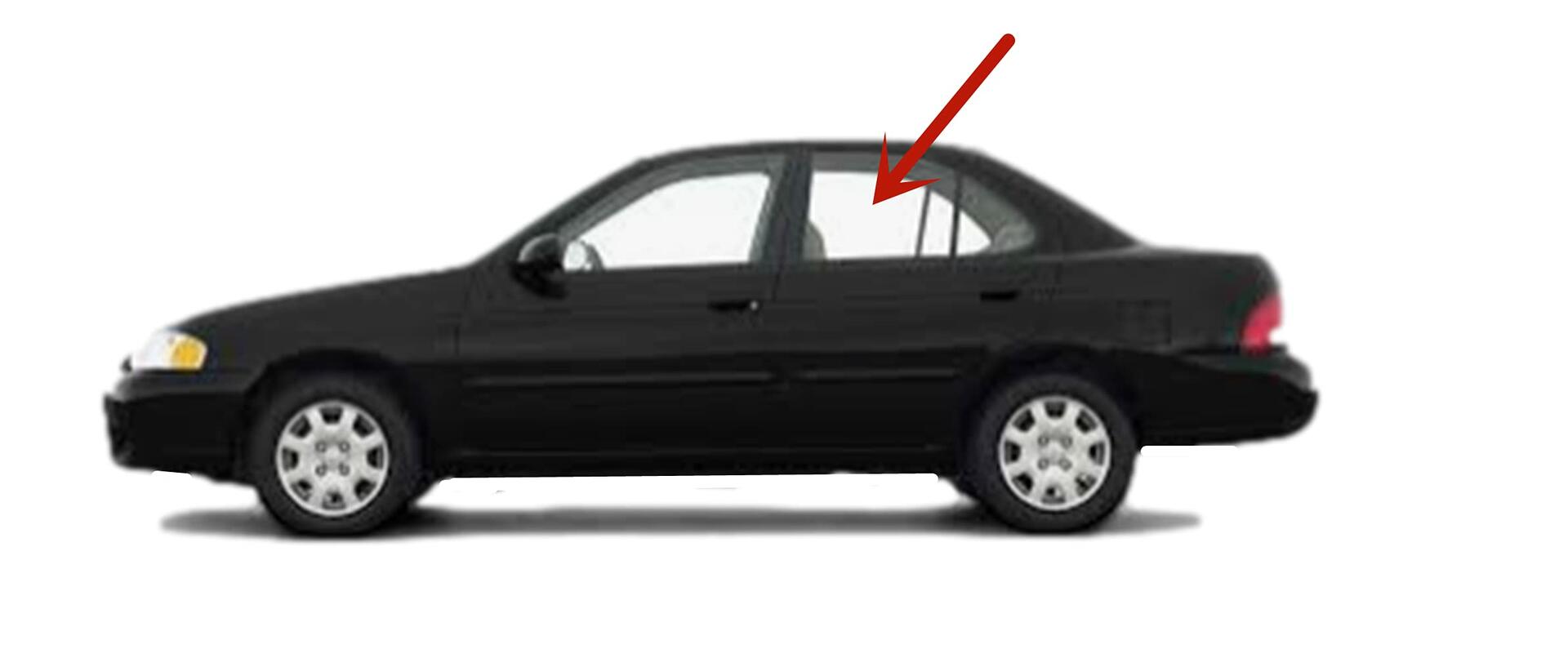 Driver Left Side Rear Door Window Door Glass Compatible with Nissan Sentra 4 Door Sedan 2000-2006 Models