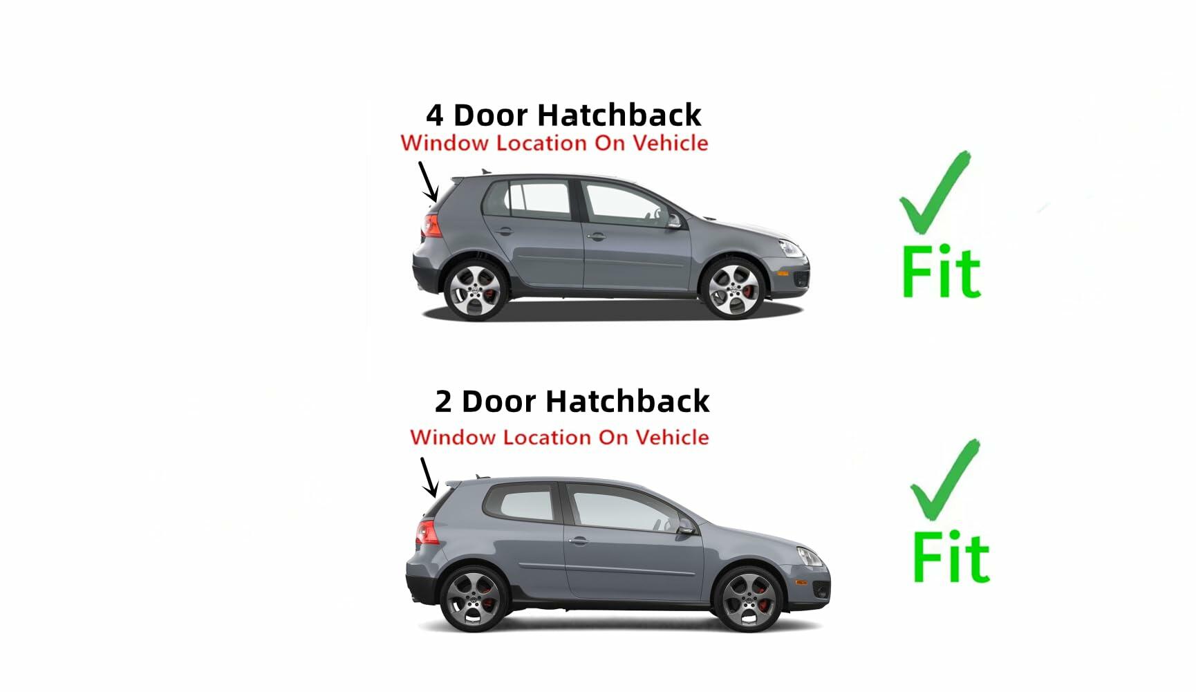Rear Heated Back Window Back Glass Compatible with Volkswagen Rabbit / GTI / R32 2006-2009 Models