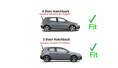 Rear Heated Back Window Back Glass Compatible with Volkswagen Rabbit / GTI / R32 2006-2009 Models