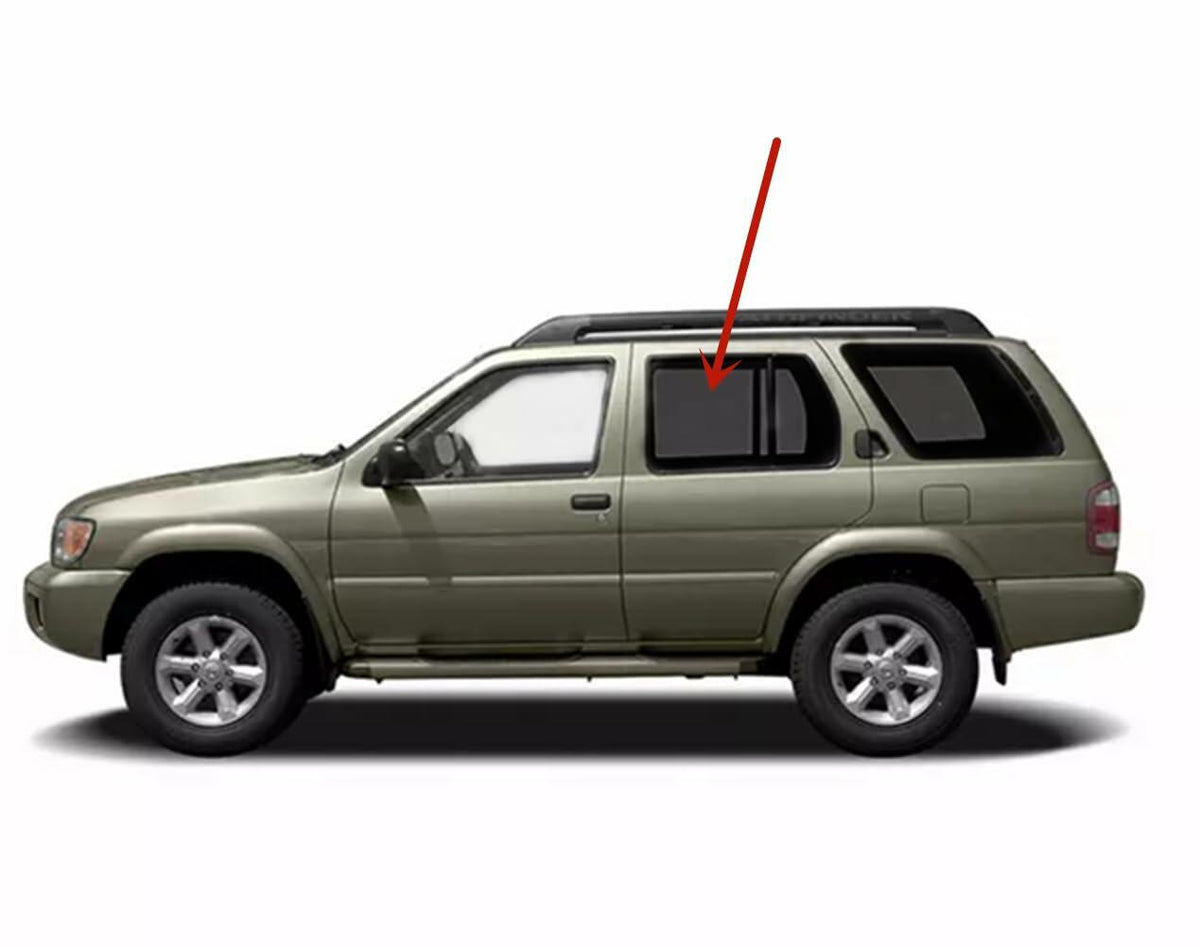 Driver Left Side Rear Door Window Door Glass Compatible with Nissan Pathfinder/Infiniti QX4 1996-2004 Models (Not for Pathfinder Armada)