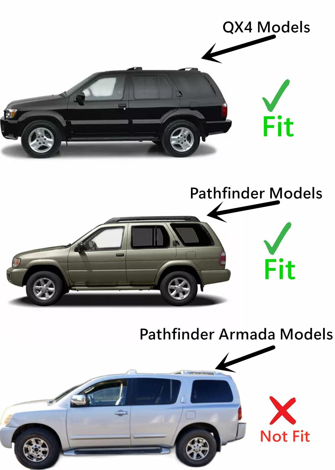 Driver Left Side Rear Door Window Door Glass Compatible with Nissan Pathfinder/Infiniti QX4 1996-2004 Models (Not for Pathfinder Armada)