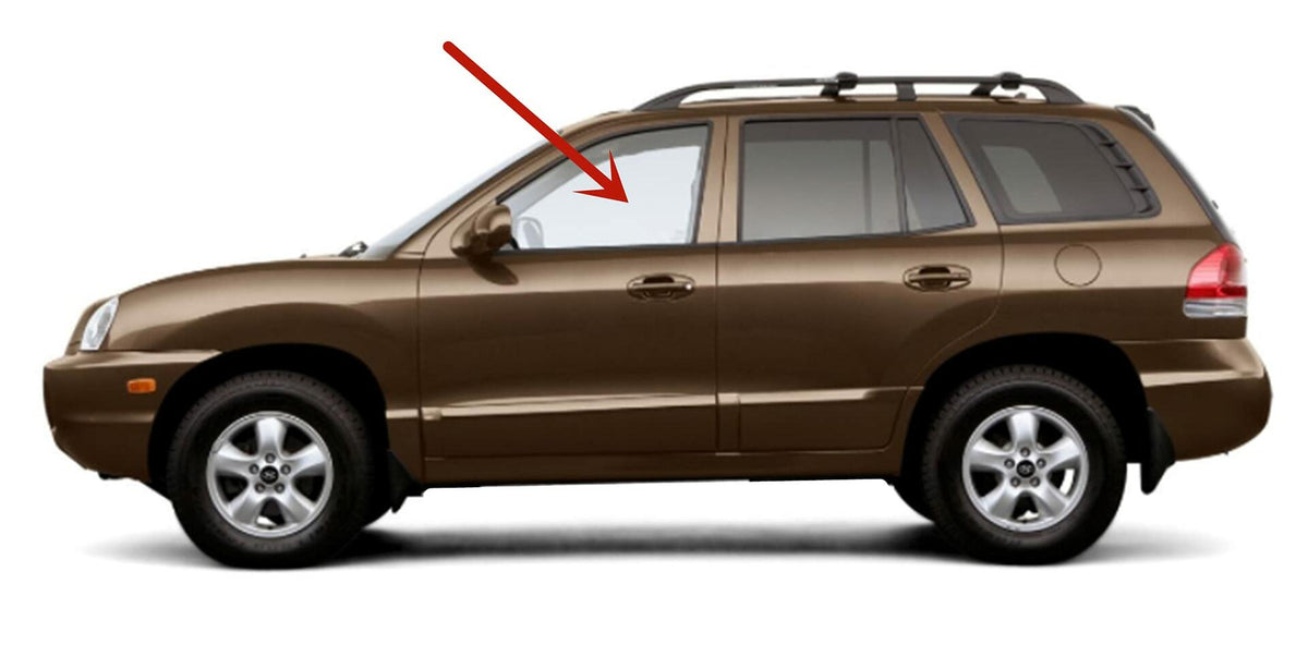 Driver Left Side Front Door Window Door Glass Compatible with Hyundai Santa Fe 2001-2006 Models