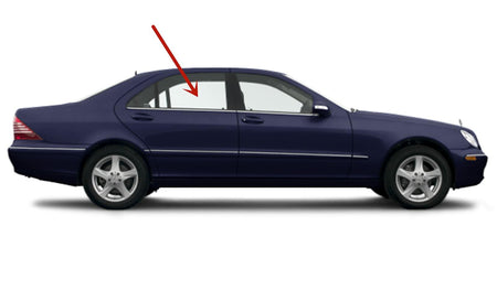 Laminated Passenger Right Side Rear Door Window Door Glass Compatible with Mercedes Benz S430 / S500 / S600 / S55AMG / S65AMG / S350 2000-2006 Models