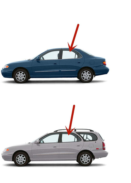 Tempered Driver Left Side Rear Door Window Door Glass Compatible with Hyundai Elantra 1996-2000 Models