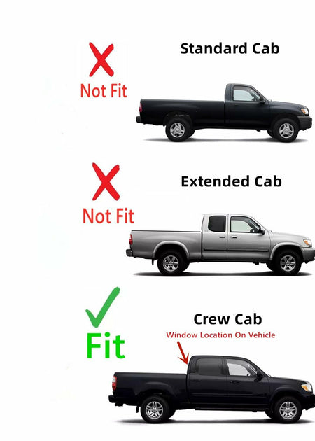 Heated Power Drop Down Style Back Window Back Glass Compatible with Toyota Tundra Pickup 4 Door Crew Cab 2004-2006 Models