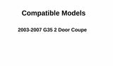Passenger Right Side Door Window Door Glass Compatible with Infiniti G35 2 Door Coupe 2003-2007 Models
