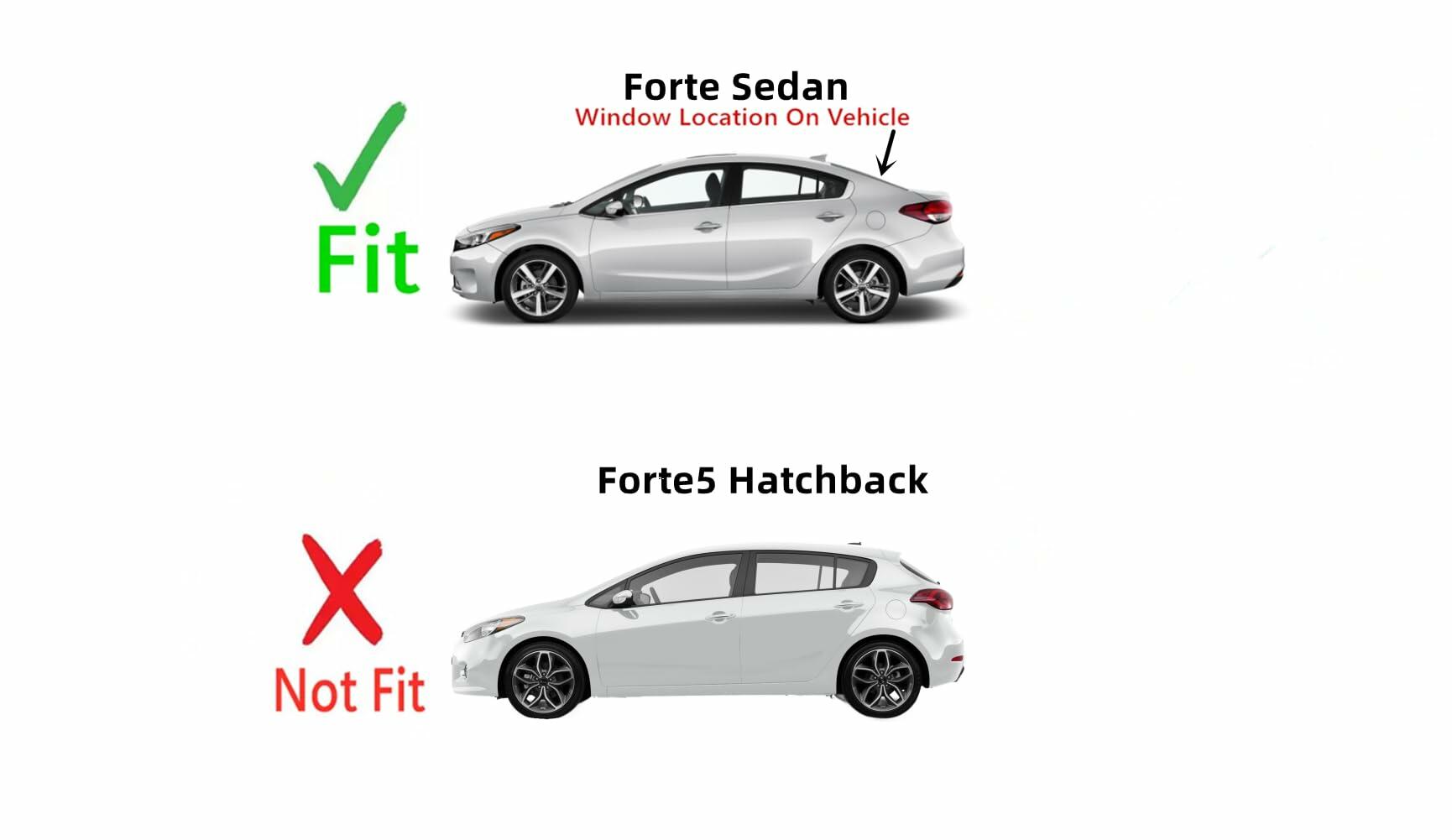 Heated Back Window Back Glass Compatible with Kia Forte 4 Door Sedan 2014-2018 Models