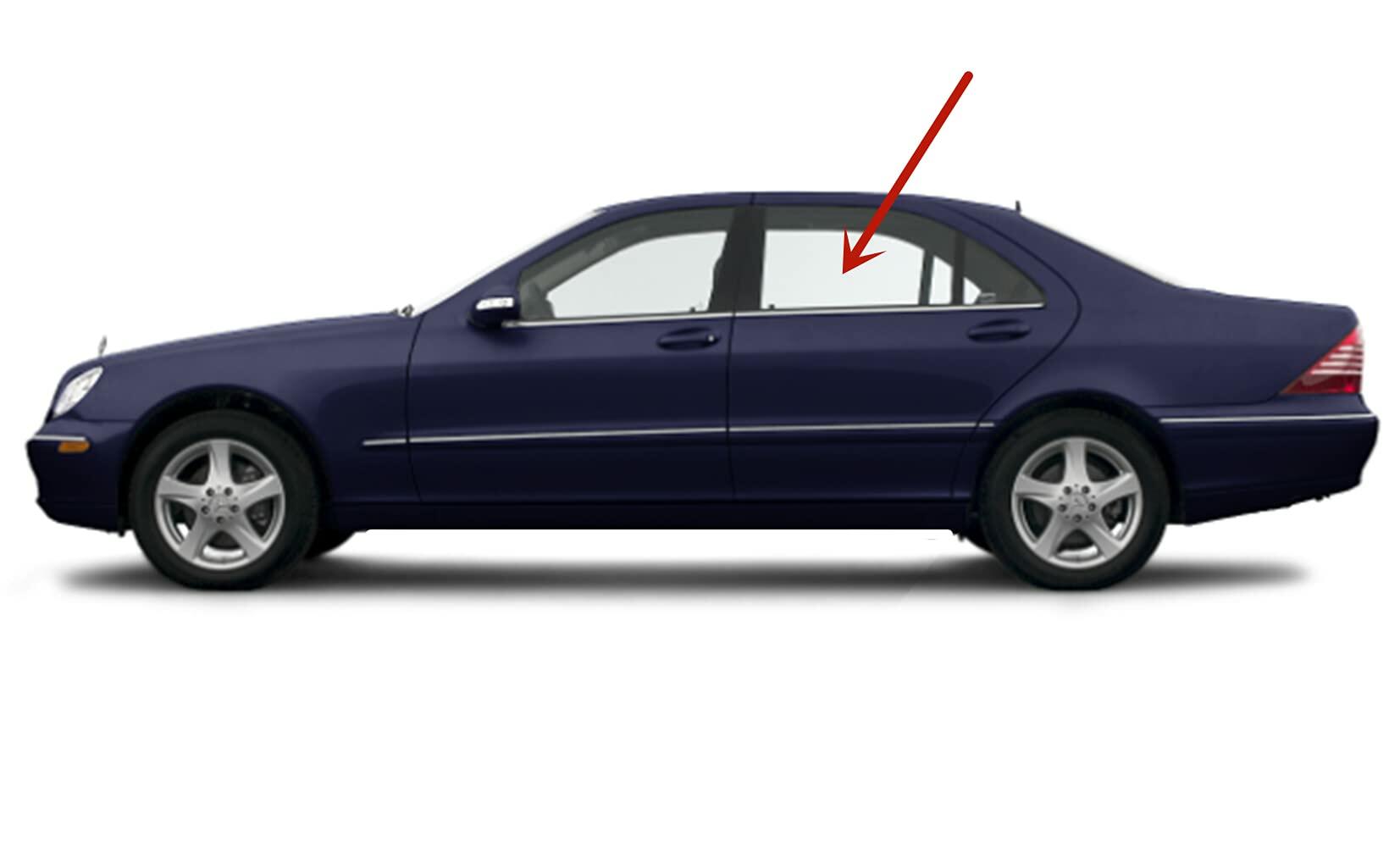 Laminated Driver Left Side Rear Door Window Door Glass Compatible with Mercedes Benz S430 / S500 / S600 / S55AMG / S65AMG / S350 2000-2006 Models