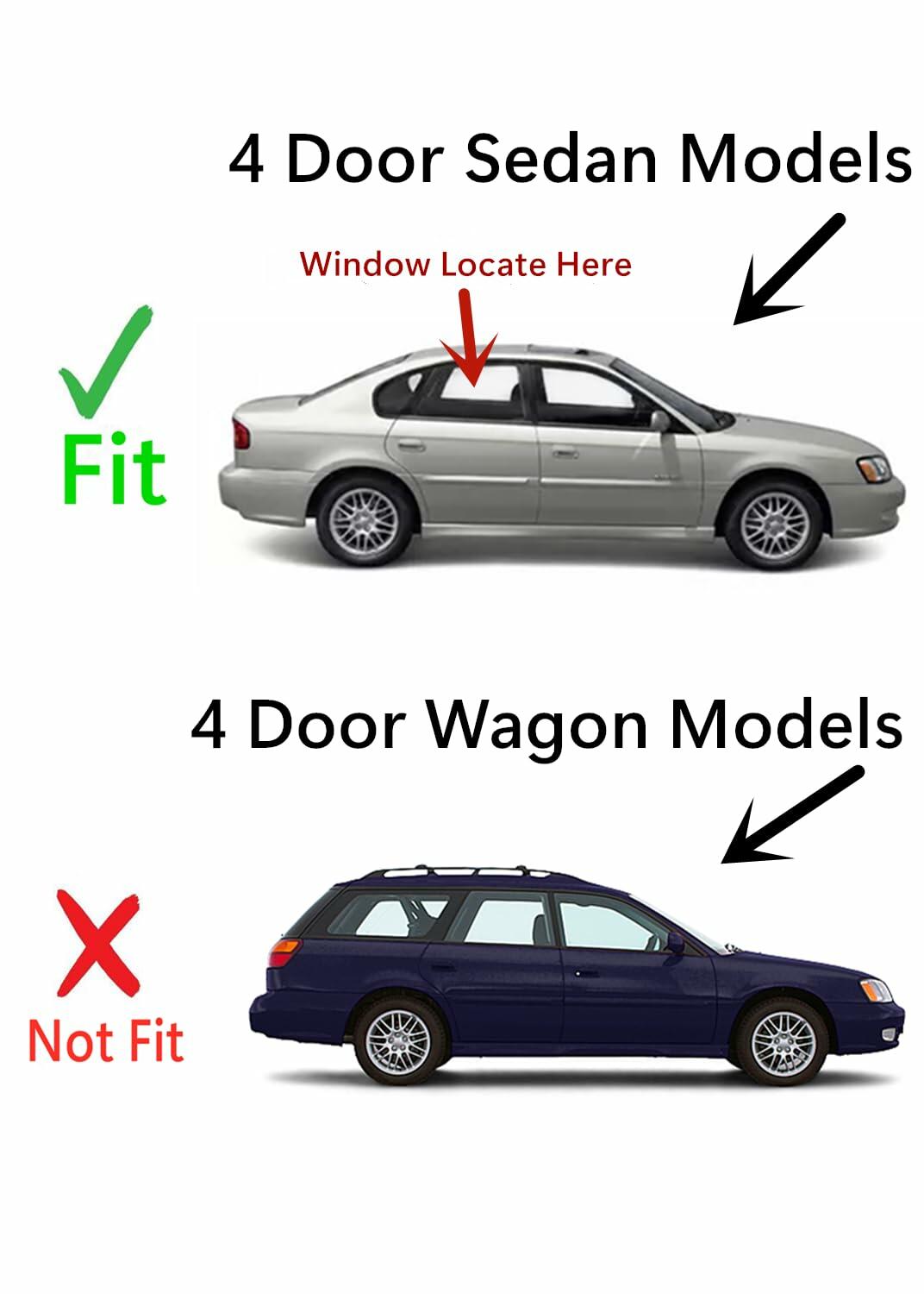 Passenger Right Side Rear Door Window Door Glass Compatible with Subaru Legacy/Outback 4 Door Sedan 2000-2004 Models