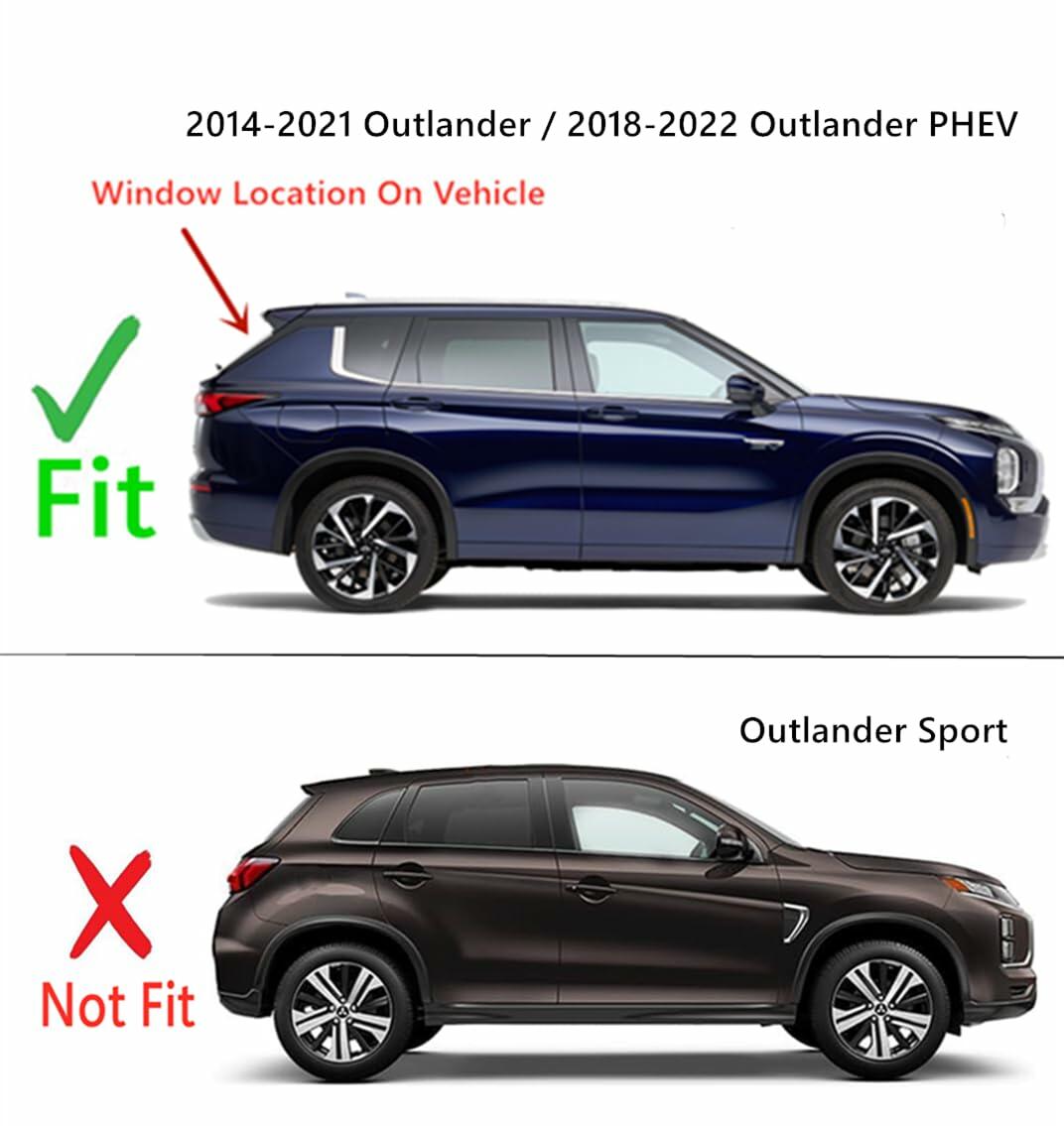 Heated Back Tailgate Window Back Glass Compatible with Mitsubishi Outlander 2014-2021 / PHEV 2018-2022 Models