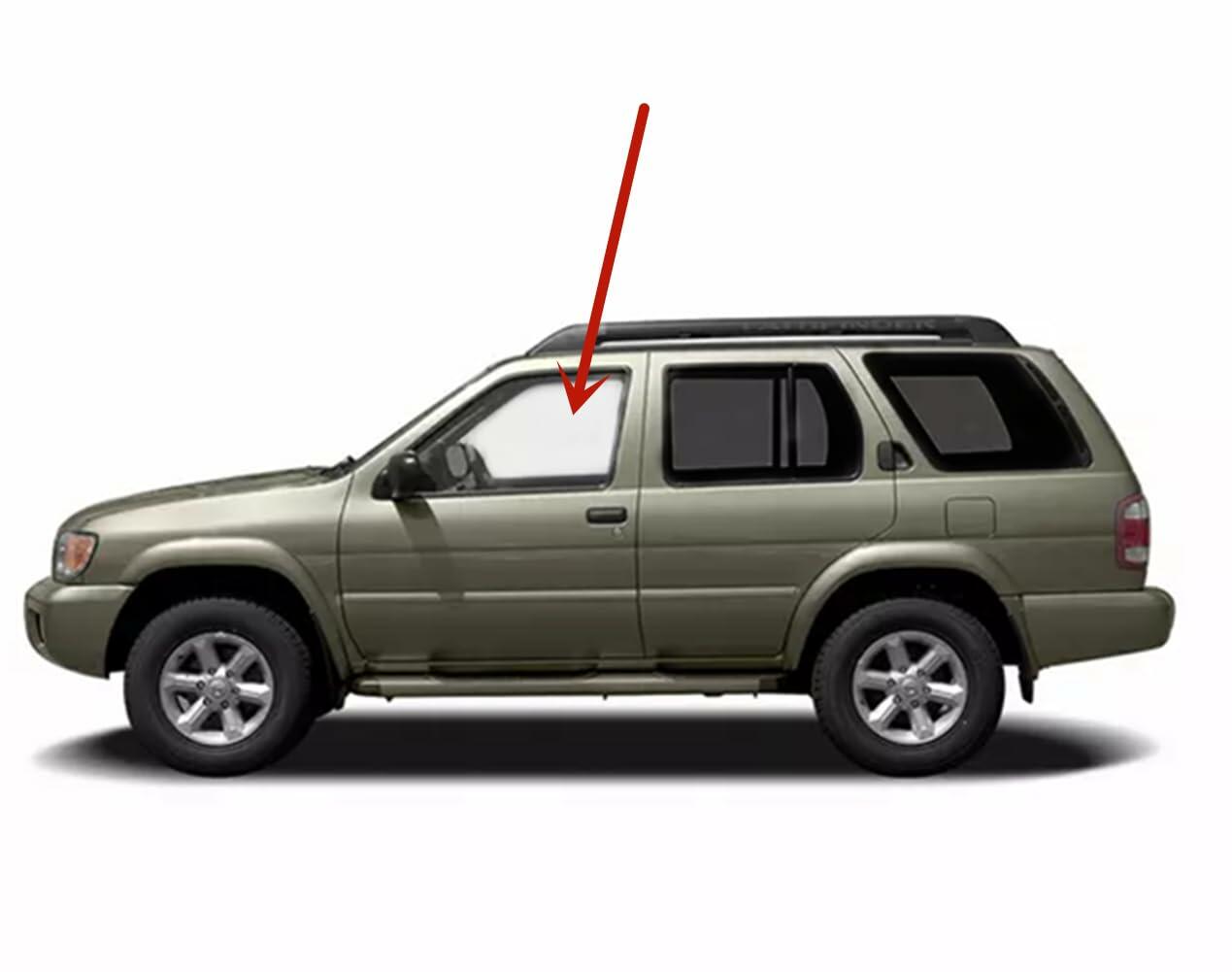 Driver Left Side Front Door Window Door Glass Compatible with Nissan Pathfinder/Infiniti QX4 1996-2004 Models (Not For Pathfinder Armada)