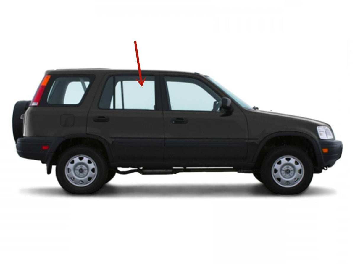 Passenger Right Side Rear Door Window Door Glass Compatible with Honda CR-V 1997-2001 Models