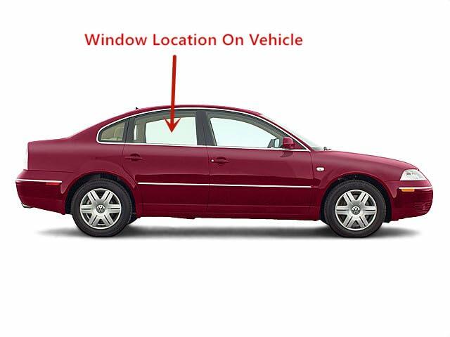 Passenger Right Side Rear Door Window Door Glass Compatible with Volkswagen Passat 1998-2005 Models