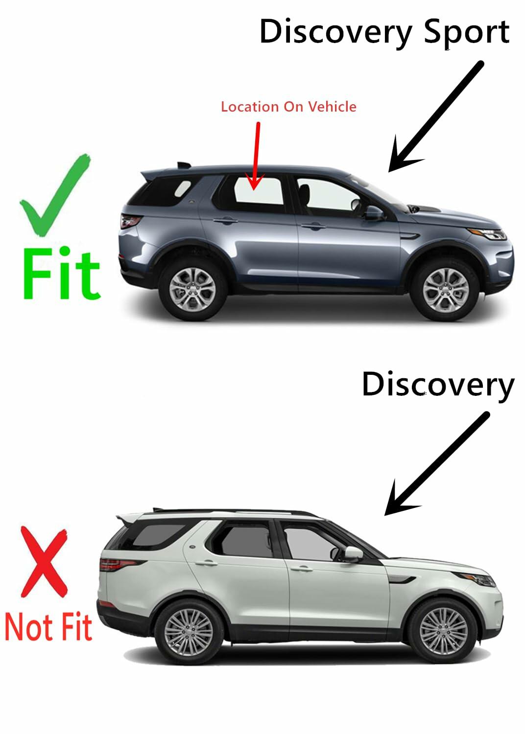 OEM Passenger Right Side Rear Door Window Door Glass Compatible with Land Rover Discovery Sport 2015-2025 Models
