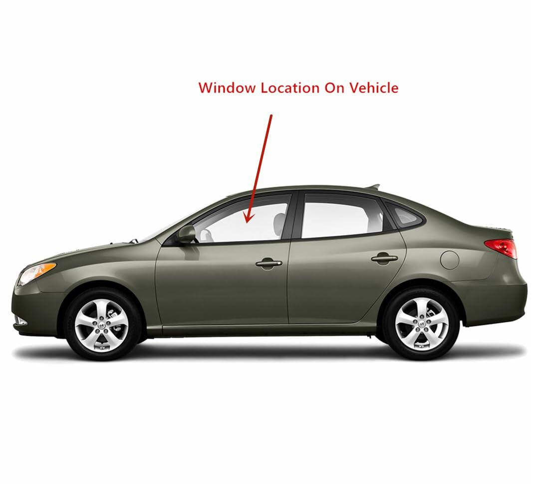 Driver Left Side Front Door Window Door Glass Compatible with Hyundai Elantra 4 Door Sedan 2007-2010 Models