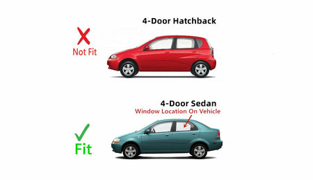 Driver Left Side Rear Door Window Door Glass Compatible with Chevrolet Aveo 4 Door Sedan 2004-2006 Models